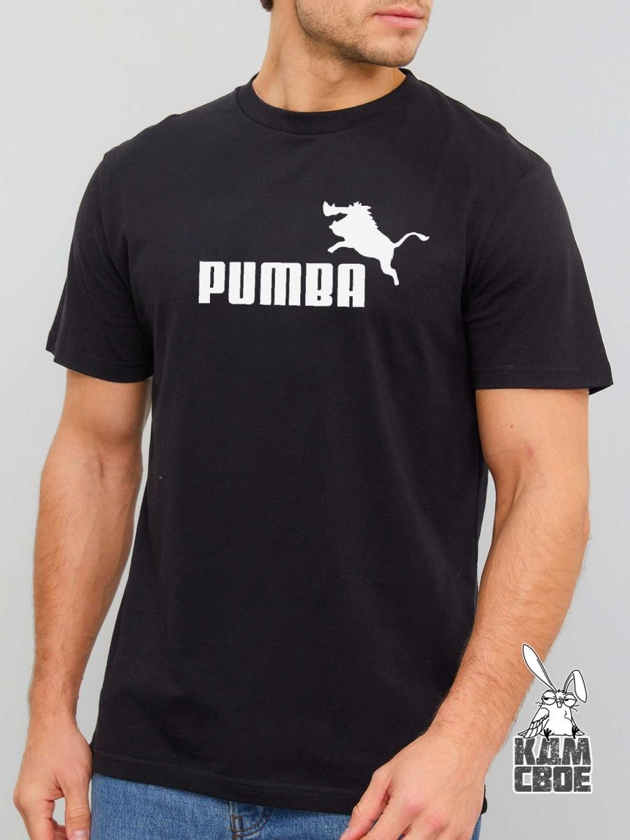 картинка Футболка черная хлопок Пумба от магазина Одежда+